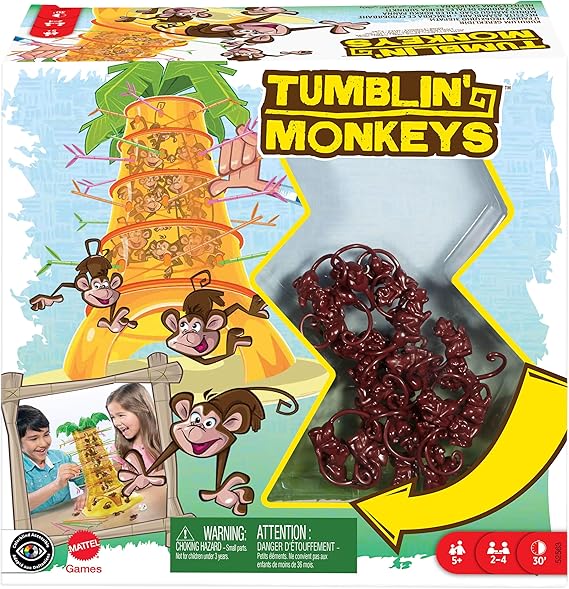 Mattel Games 52563 - S.O.S. Monkey alarm children's game suitable for 2 - 4 players children's games from 5 years(Packaging may vary)