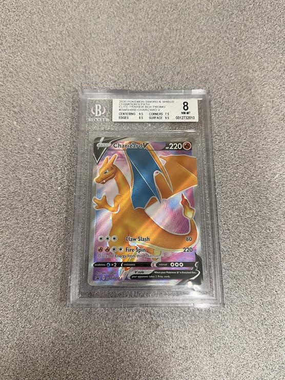 TCG Charizard V Promo SWSH050 Champions Path Elite Trainer Box BGS Graded 8