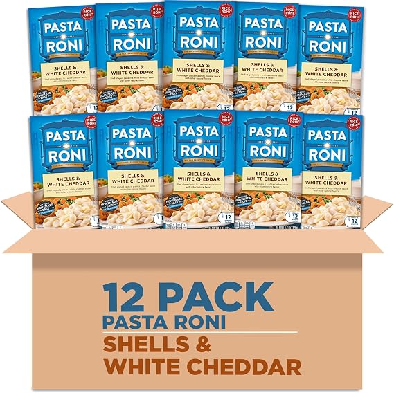 Pasta Roni Shells & White Cheddar Mix (Pack of 12 Boxes)