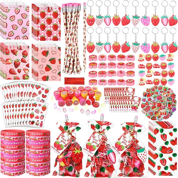Sayglossy 171 Pcs 12 Guests Strawberry Party Favors for Kids Birthday