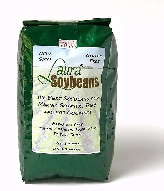 Laura Soybeans, new crop and Non-GMO - directly from the Chambers Family Farm in Iowa. Makes best Soy Milk, Tofu, or Tempeh.