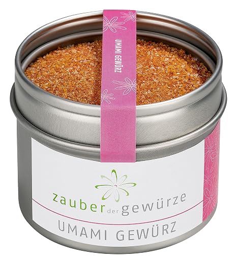 Zauber der Gewürze Umami Gewürz - für den besonderen würzigen Kick aus 100% natürlichen Gewürzen wie Steinpilzpulver Tomatenpulver Sumach für Suppen Saucen Fleisch u.v.m. 65 g