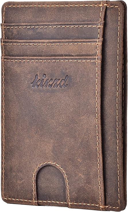 kinzd Slim Wallet RFID Front Pocket Wallet Minimalist Secure Thin Credit Card Holder