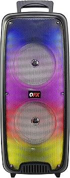 QFX LMS-66 TWS Bluetooth Rechargeable Portable Liquid Motion Speaker with Dual 6.5" Speakers, EDR Communication, and Liquid Motion Party Lights