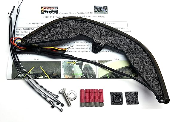 Rear Fender Integrated Light Bar Kit for Harley Davidson FXDRTM 114 - Smoked Lens with Horizontal Side Mount License Plate Bracket