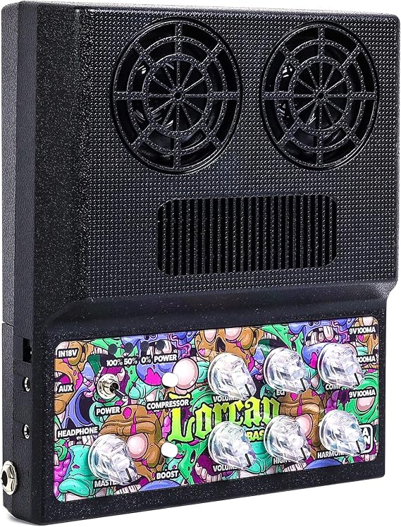 Caline Bass Amp,20W Portable Bass Amplifier for Bass Guitar,Compressor,Boost Effect, Mini Portable Bass Combo Amp with Aux in,Bluetooth,Headphone Jack and 9V Pedal Power Output