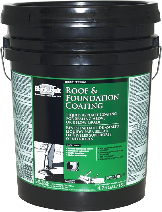 Black Jack 6190 Roof and Foundation Liquid Asphalt Coating, 5-Gallon Pail