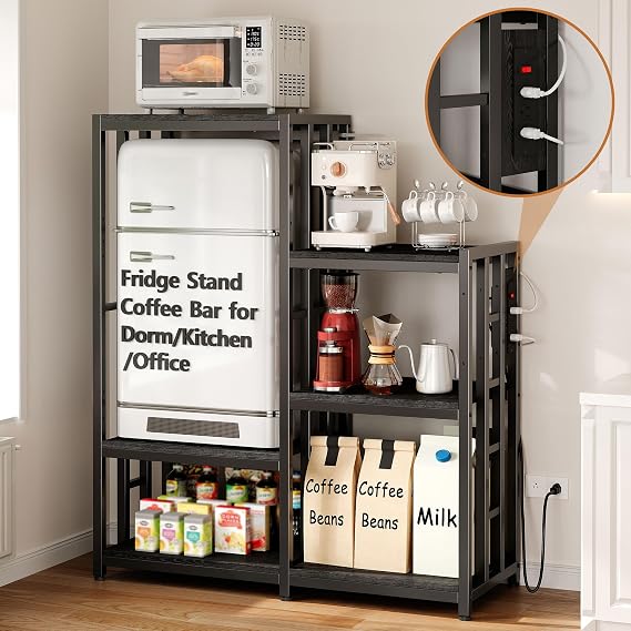 MAJALiS Mini Fridge Microwave Combo Stand Cabinet Shelf with Storage Space
