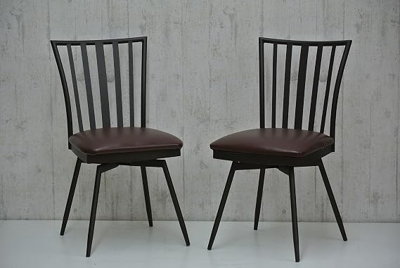 Classic Swivel Chair Set of 2, Black
