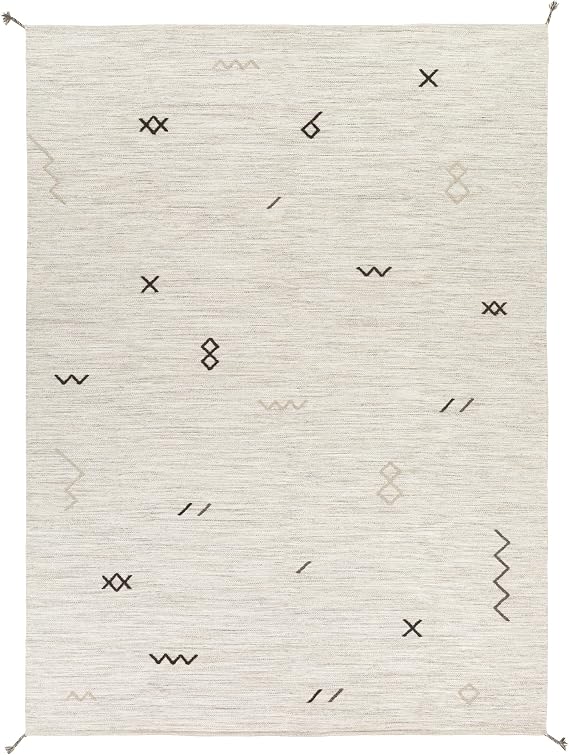 Surya MTZ2005-811 Montezuma Area Rug, 8' x 11', Ivory/Light Gray/Camel