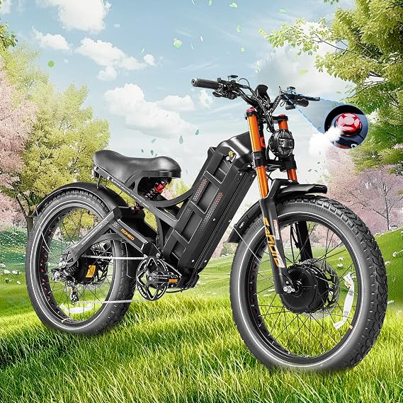 eAhora Romeo Pro II/Romeo II (2025 Model) 4000W/2500W Dual Motor Electric Bike for Adults 52V 70AH/60AH 100-200 Miles Long Range Electric Bike 26" Fat Tire Electric Mountain Bike Full Suspension Ebike
