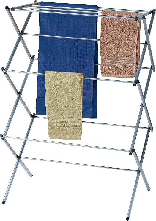 Dream Bath 3 Tier Collapsible Silver Clothes Drying Rack