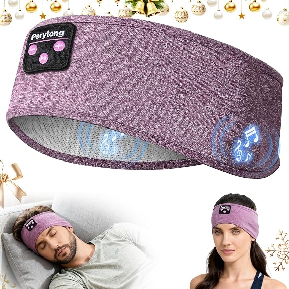 Perytong Sleep Headphones Bluetooth 5.4, Wireless Sleep Headphones with HD Stereo Speakers for Side Sleepers, Breathable & Sweat-Proof Sports for Sleeping Running Yoga Travel Meditation