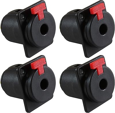 GLS Audio 14 Jacks TS and TRS Panel Mount Jack Locking Style D Series Size - 4 Pack