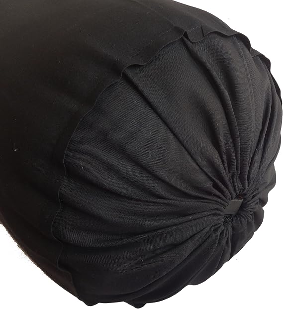 Saffron Black Bolster Pillowcase - Neck Roll Round Bolster Cover for Bed Sofa Chair Couch Lounge Cotton 6" x 15" (15 cm Diameter x 38 cm Long) Removable Cover