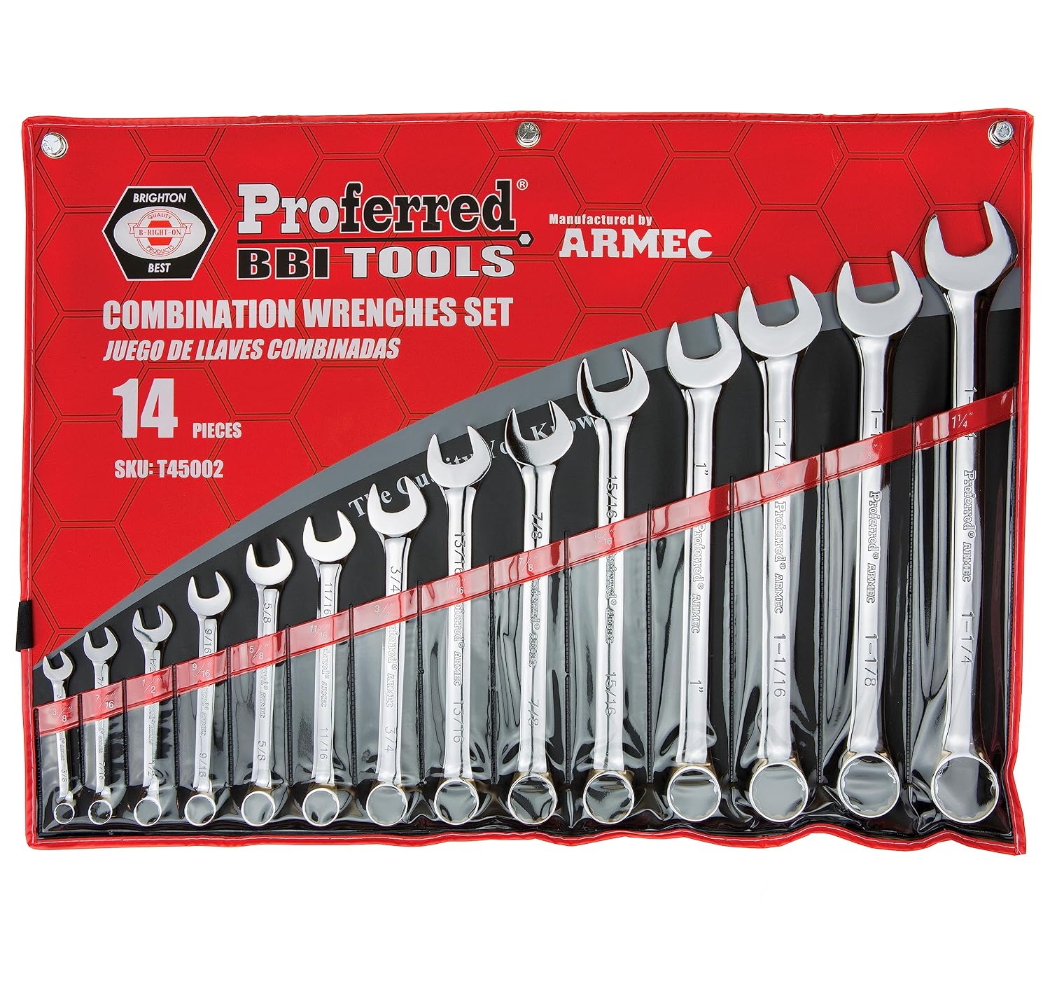 Proferred T45002 14Piece, 38-1-14 Combination Wrench Set 1 Set