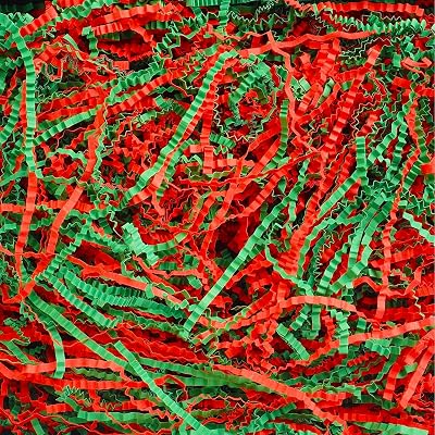 Uptotop 5oz Crinkle Cut Paper Shred Filler for Gift Wrapping Basket Filling, Birthday, Christmas, Thanksgiving, Wedding, Mothers Day, Red and Green 5 oz
