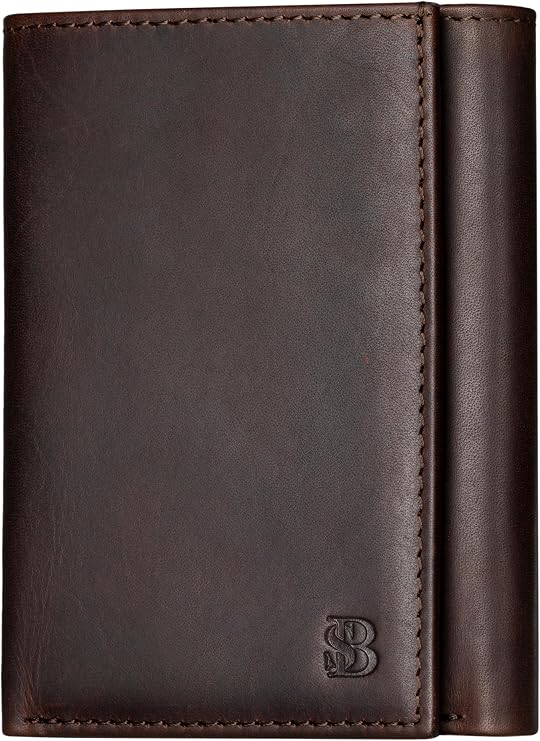 SERMAN BRANDS Trifold Wallet for Men - RFID Blocking Full Grain Leather, 11 Card Slots & ID Window, Slim Everyday Carry, Durable Stitching, Gift for Him