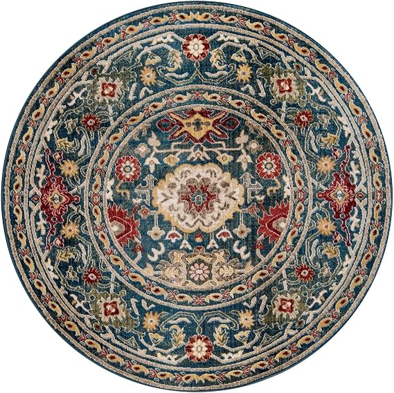Momeni Lenox Area Rug 5' X 5' Round Blue