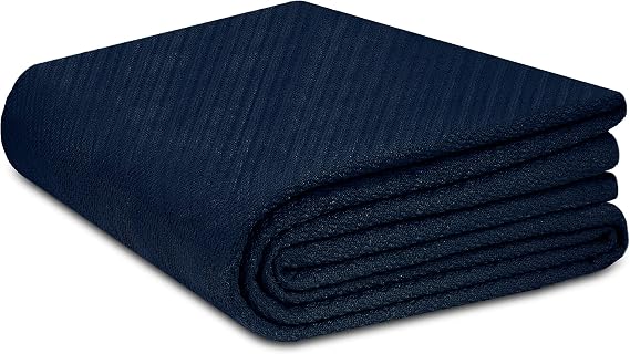 COTTON CRAFT Soft Thermal Blanket - All Season Blanket - Full Queen - Navy