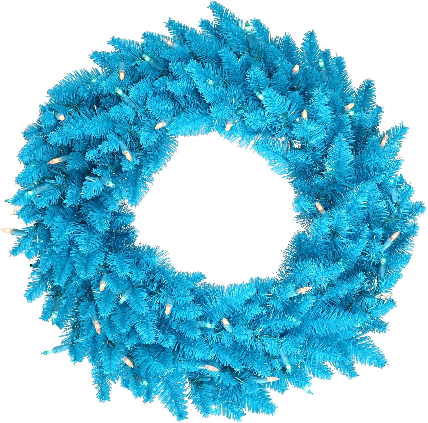 Vickerman 24 Sky Blue Fir Artificial Christmas Wreath, Unlit - Faux Fir Christmas Wreath - Indoor Seasonal Home Decor