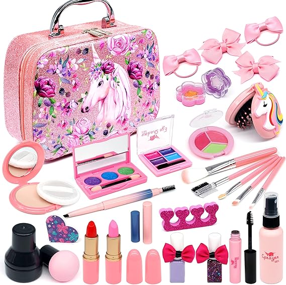 Kids Makeup Kit for Girls - Real Non-Toxic Makeup Toys for 3-12 Year Old Little Girls, Make Up Gift