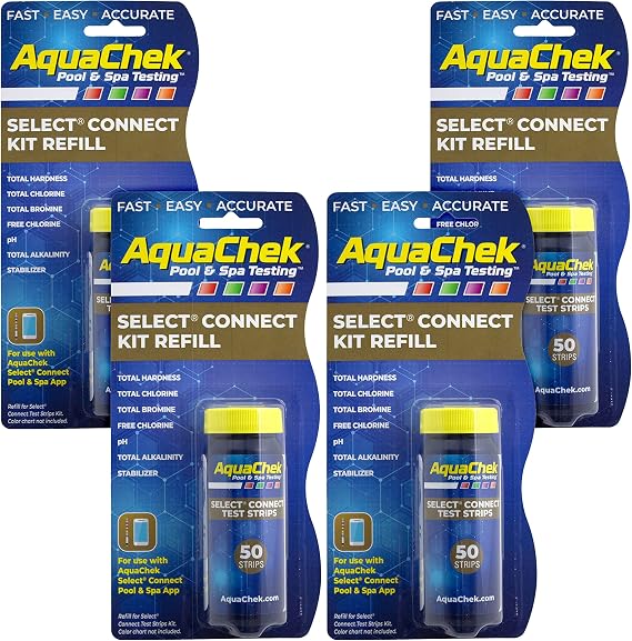 AquaChek 541640-04 Select Refill Swimming Pool Test Strips, 4-Pack, 200 Strips