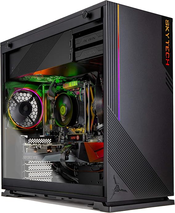 Skytech Azure Gaming PC Desktop - AMD Ryzen 5 3600 3.6GHz, RTX 3070 8GB, 16GB DDR4 3200, 1TB NVME, 650W Gold PSU, Windows 10 Home 64-bit, Black