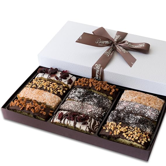 Barnetts 12 Chocolate Biscotti Gift Box Gourmet Cookie Gifts