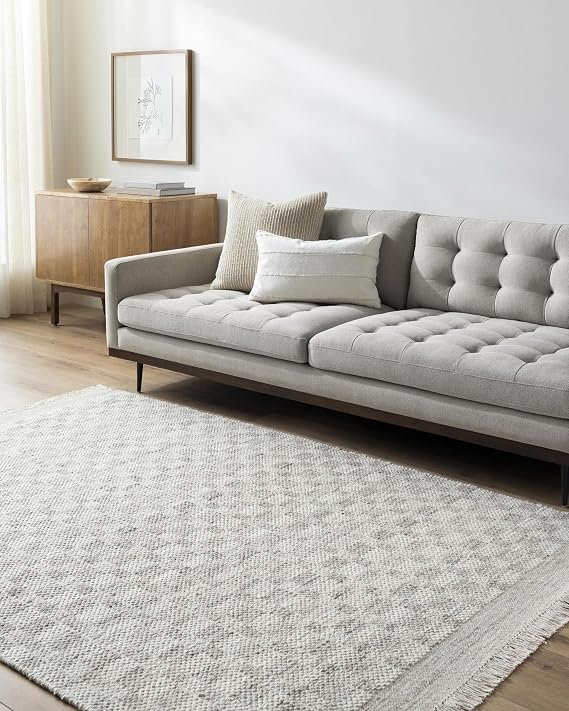 Surya Cottage Mardin Fringe Area Rug, 5' x 7'6" (5' x 8'), Light Gray