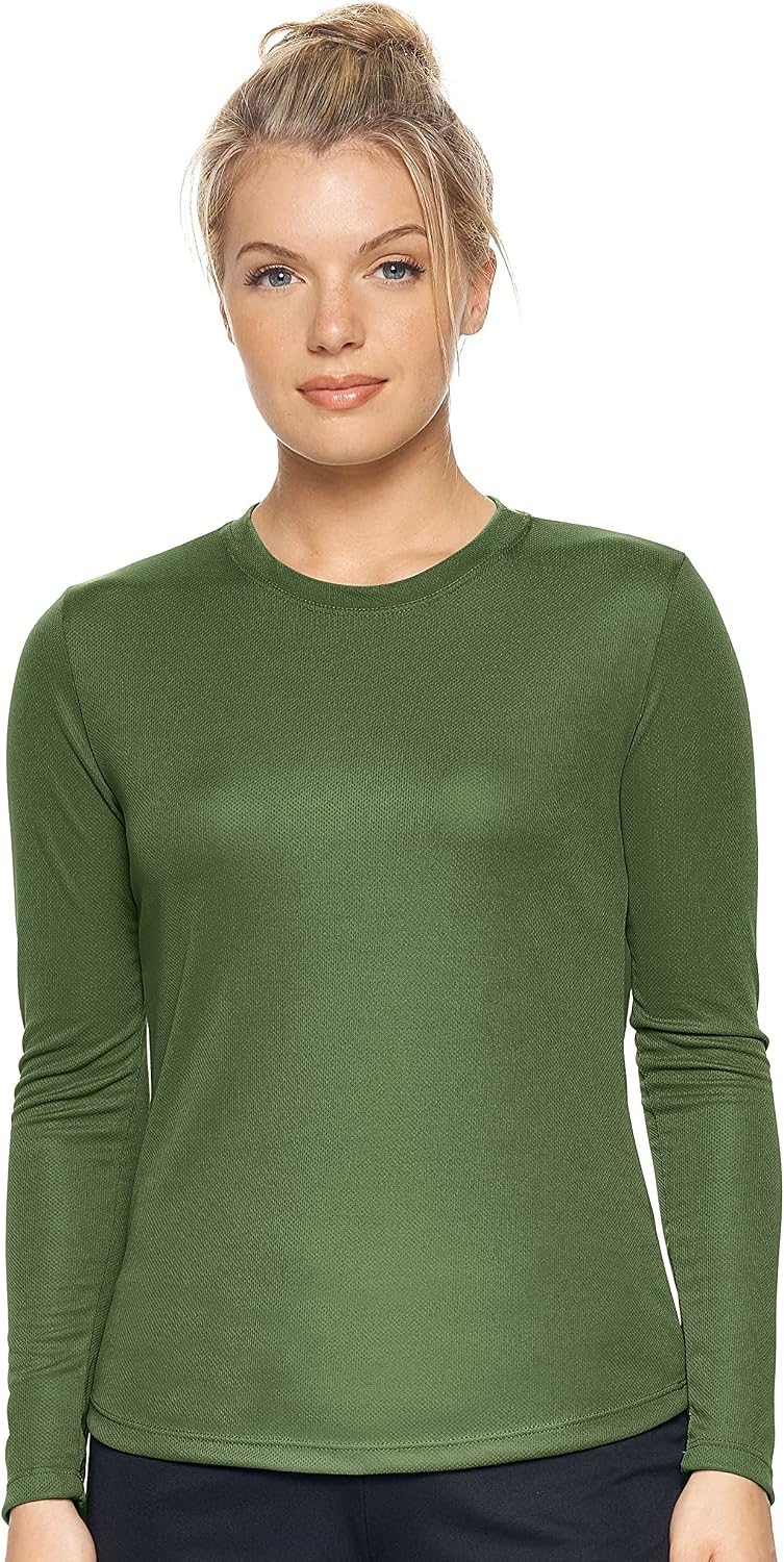 Expert Brand USA-Made Womens Oxymesh Dry Fit Athletic Long Sleeve Shirt