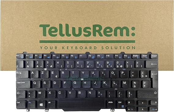 Replacement French Non-Backlit Keyboard for Dell Latitude E5450, E7450, E7470 - USB Wired Membrane 104 Key Modern Ergonomic Black Keyboard