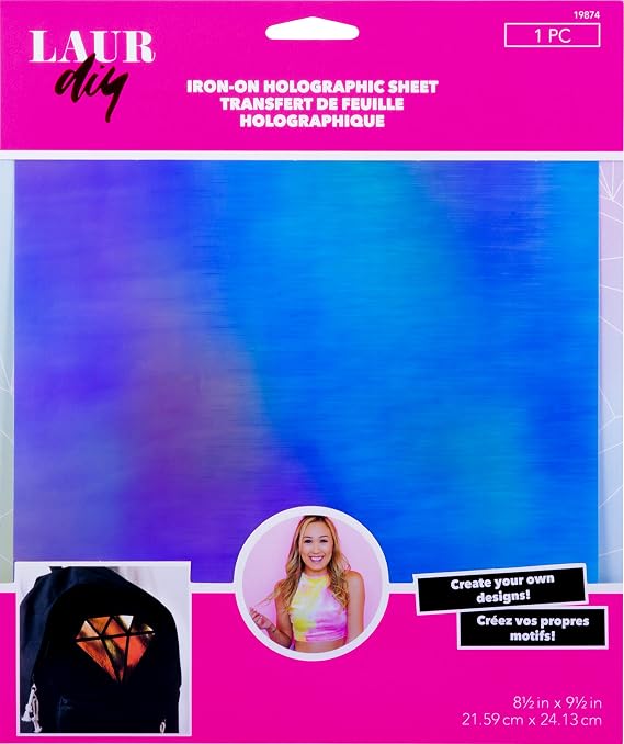 LaurDIY Holographic Iron Sheet, 8.5" X 9.5"
