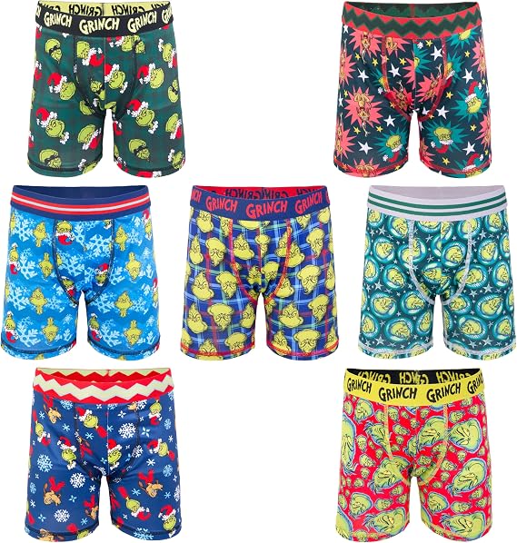 Dr. Seuss Boys' The Grinch Who Stole Christmas Athletic Boxer Briefs Sizes 2/3t-10