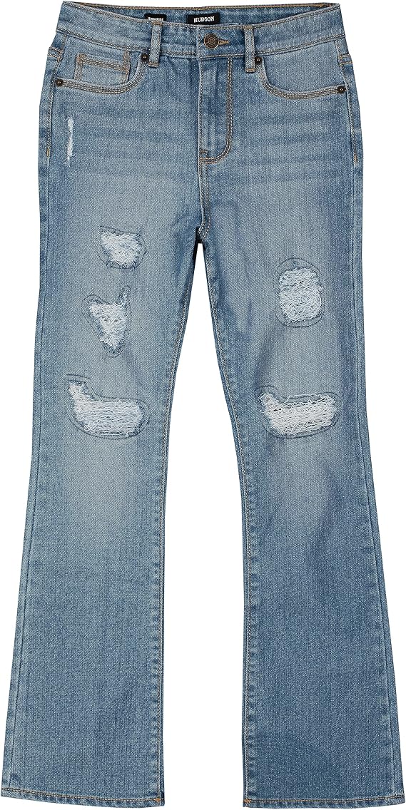 HUDSON Girls' Stretch Denim Jeans, Bell-Bottom Style Pants with Flared Legs