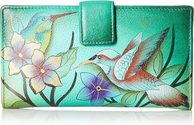 Anna by Anuschka Women's Hand Painted Genuine Leather Two Fold Organizer Wallet
