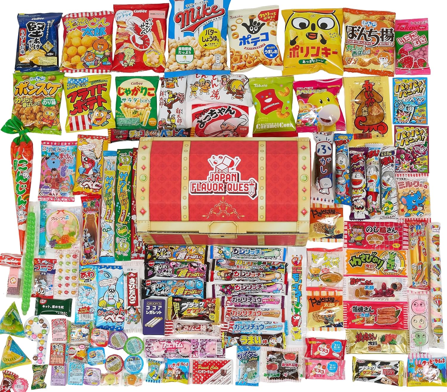 Treasure box of 100 types of Japanese sweets. Exciting Gift Set