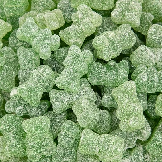 Sour Bears Gummy Candy, Green Apple Gummi Bears, Dye Free Candy, 1 Lb Bag