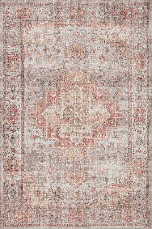 Loloi Heidi Dove/Spice 7'-6" x 9'-6" Area Rug